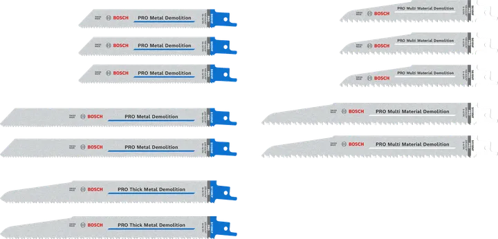 Bosch PRO Abbruchklingen-Set, 12 Mehrzweckklingen.