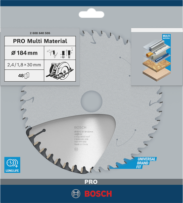 Bosch PRO Multi Material Kreissägeblatt 184 x 2,4 x 30 mm.