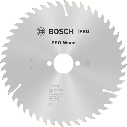 Bosch PRO Wood Kreissägeblatt T48 für saubere Holzschnitte.