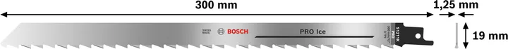 Bosch PRO Ice S1211K Säbelsägeblatt, 300 mm.