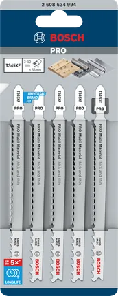 Bosch PRO T345XF Stichsägeblätter 132 mm 5 Stück.