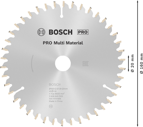 Bosch PRO Multi Material Kreissägeblatt, 160 mm.