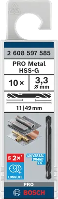 Bosch PRO Metal HSS-G 3,3 mm Bohrerpaket.