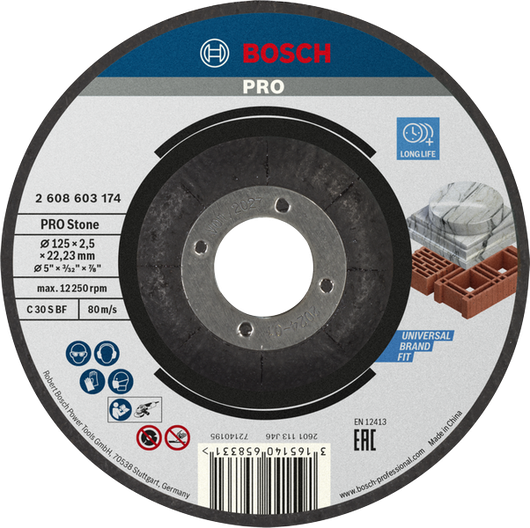 Bosch PRO Steintrennscheibe 125 mm für Mauerwerk.
