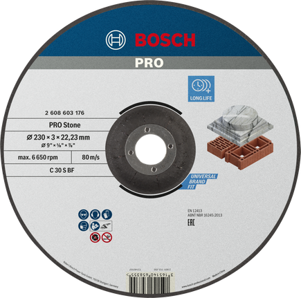 Bosch PRO Stone gebundene Trennscheibe 230 x 3 x 22,23 mm.