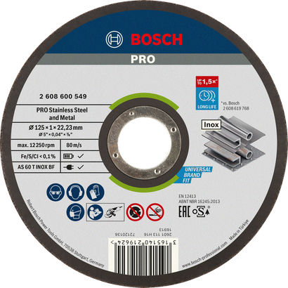 Bosch PRO Edelstahl- und Metalltrennscheibe 125 mm.