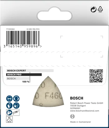 Bosch PRO F460 Schleifblatt 93×93 mm K120 5 Stück.