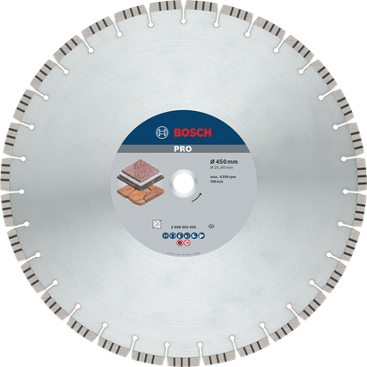 Bosch PRO Stone Diamantscheibe 450 mm zum Steinschneiden.