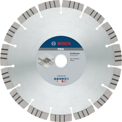 Bosch PRO Beton-Diamantscheibe, 230 mm zum Schneiden.