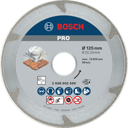Bosch PRO Marble Diamantscheibe 125 mm zum Schneiden von Stein.