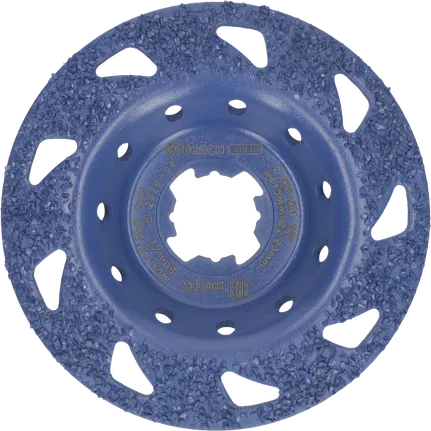 Bosch EXPERT Multi Material Hartmetall-Schleifkopf schräg.