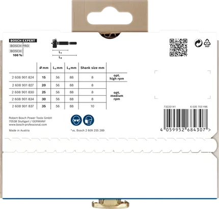 Bosch EXPERT Wood Forstnerbohrer-Set 5-tlg.