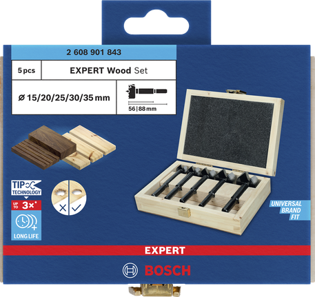 Bosch EXPERT Wood Forstnerbohrer-Set 5-tlg.