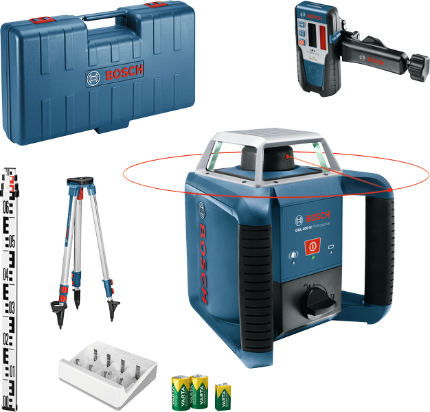 Bosch GRL 400 H Laser-Nivelliergerät-Set mit Stativ.