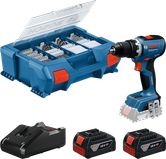 Bosch GSR 18V-65 Akku-Bohrschrauber-Set mit Zubehör.