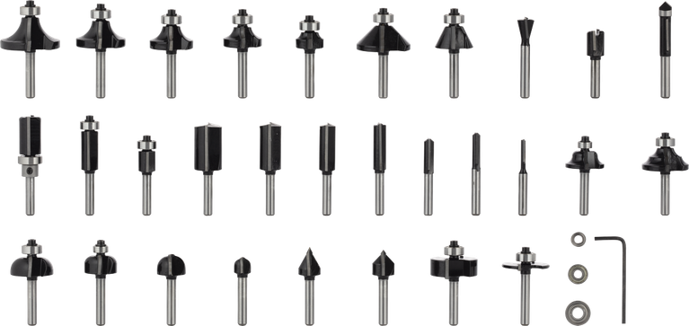Bosch PRO Fräser-Mix-Set 6 mm Schaft 30-teilig.