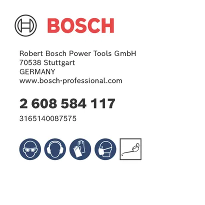 Sicherheitssymbole und Produktnummer.