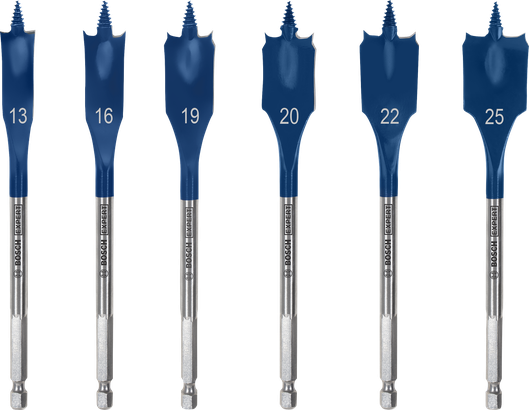 Bosch EXPERT Self Cut Speed Spade-Bohrersatz, 6 Größen.