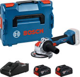 Bosch GWX 18V-8 Winkelschleifer-Set mit Akkus und Koffer.