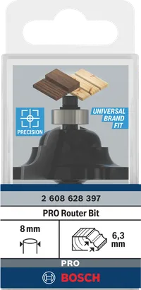 Bosch PRO Fräser, Hohlkehle und Wulst, 6,3 mm, 8 mm Schaft.