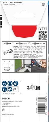 Bosch EXPERT PAIZ 32 AIT MetalMax Tauchschnittmesser 32×70 mm.