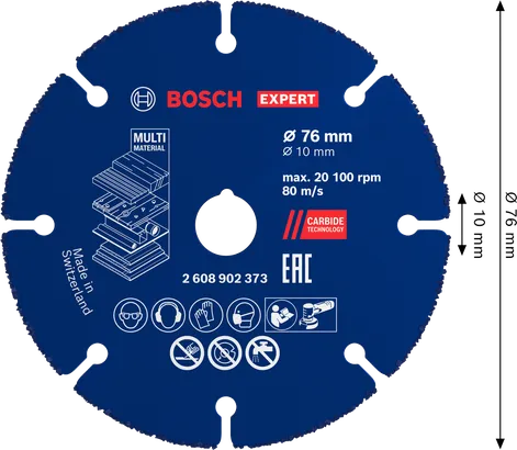 Bosch EXPERT Multi Material Hartmetall-Trennscheibe 76 x 10 mm.