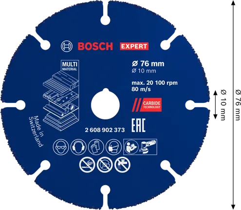 Bosch EXPERT Multi Material Hartmetall-Trennscheibe 76 x 10 mm.