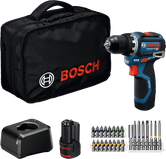 Bosch GSR 12V-32 Akku-Bohrschrauber-Set mit Zubehör.