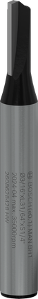 Bosch PRO Router Straight Bit, eine Nut, 3/16 Zoll.