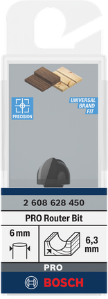 Bosch PRO Fräser Kernbüchse 6,3 mm Schaft 6 mm.