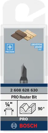 Bosch PRO V-Nut-Fräser 90° 1/4″.