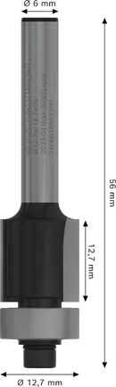 Bosch PRO Fräser Unterlager Bündigfräser 12,7x12,7 mm.