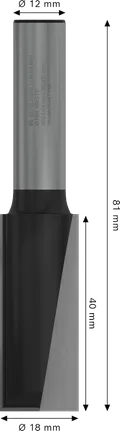 Bosch PRO Router-Geradfräser mit zwei Schneiden, 18 x 40 mm.