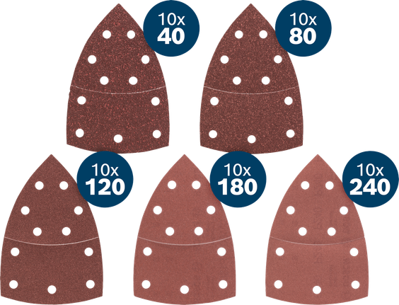 Bosch C430 Schleifblatt-Set, sortierte Körnungen 40 bis 240.