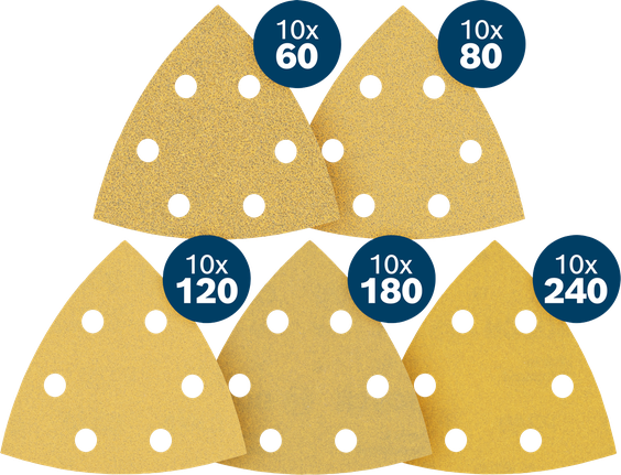 Bosch EXPERT C470 Delta-Schleifpapier-Set, 50-teilig.