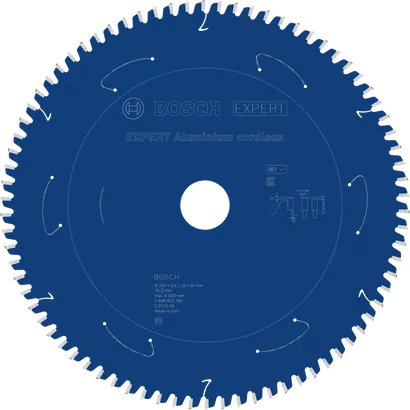 Bosch EXPERT Aluminium Akku-Kreissägeblatt, 78 Zähne.