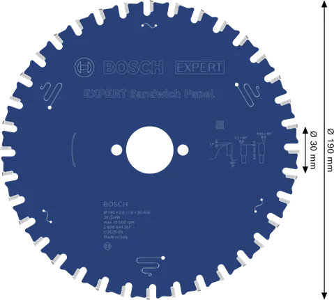 Bosch EXPERT Sandwichplatten-Kreissägeblatt, 190 mm.