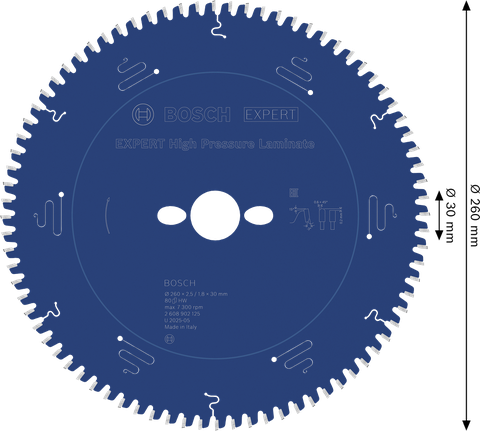 Bosch EXPERT Hochdrucklaminat-Kreissägeblatt 260 mm.