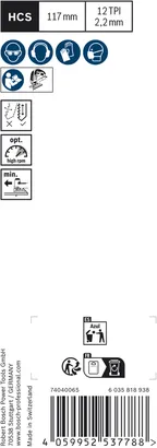 Bosch EXPERT Wood 2-seitig sauberes T308BO Stichsägeblatt, 117 mm.