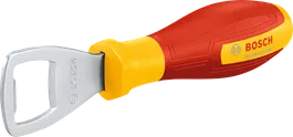 Bosch Flaschenöffner mit rot-gelbem Griff.