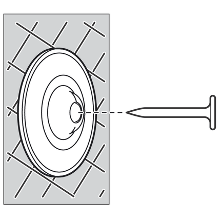 Installation von Metallscheibennägeln.