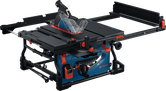 Bosch EXTS100-254X Tischkreissäge mit ausziehbarer Arbeitsfläche.