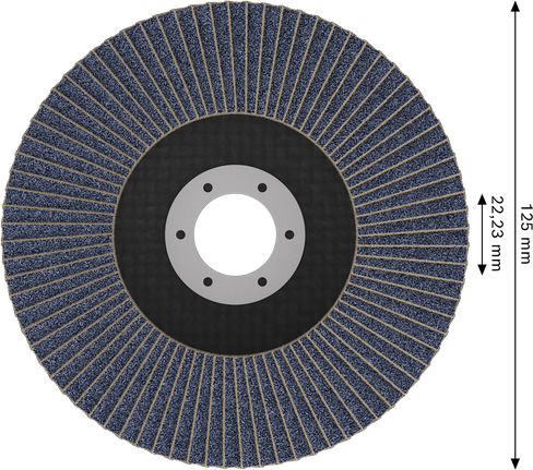 Bosch X451 Fächerscheibe 125 mm G120 zum Metallschleifen.