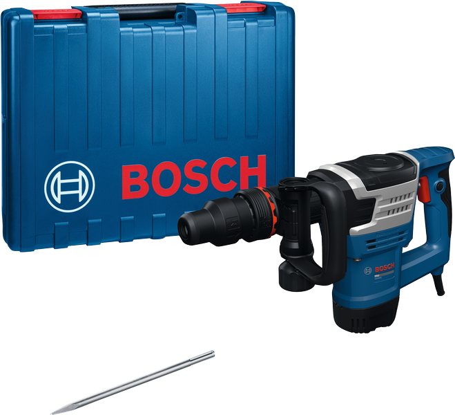 Bosch GSH 5 MX Abbruchhammer mit Koffer und Meißel.