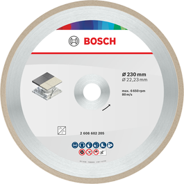 Bosch Keramiktrennscheibe 230 mm für Fliesenarbeiten.