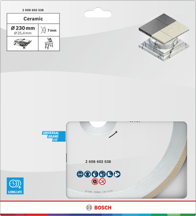 Bosch Keramiktrennscheibe 230 mm für Fliesen.
