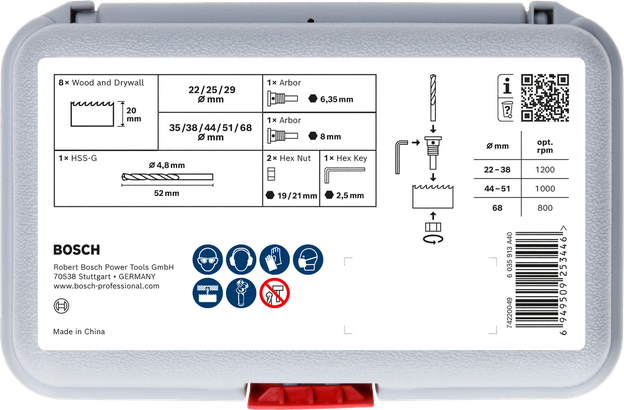 Bosch Lochsägen-Set mit Zentrierbohrer für Holz und Trockenbau.