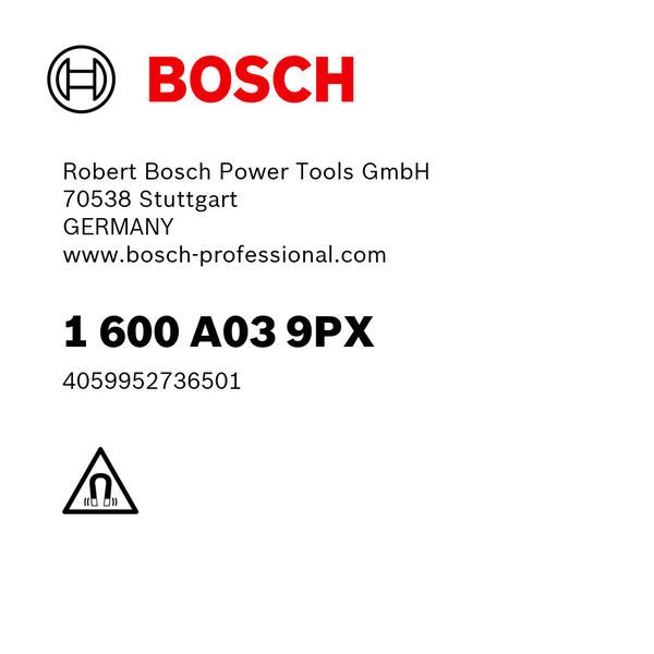 Bosch logo, Postal address, Electronic address, Safety icons