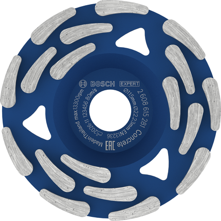 Bosch EXPERT Beton-Diamantschleifkopf 115 mm für Flächenschleifen.