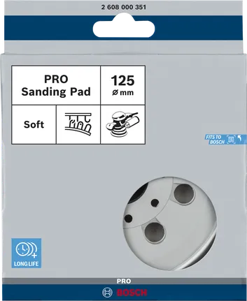 Bosch PRO Schleifteller weich 125 mm für Exzenterschleifer.